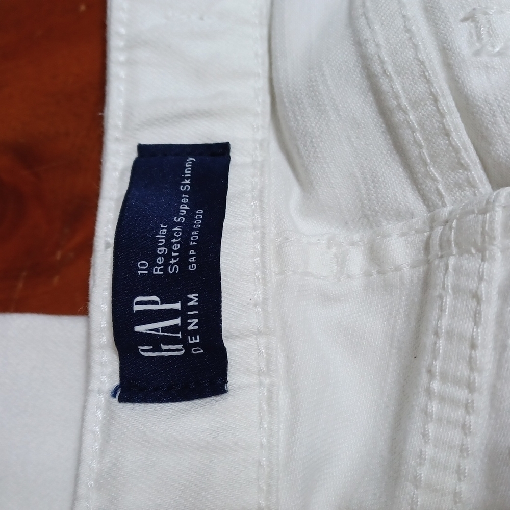 GAP WHITE DEMIN JEANS SIZE 10 R - Picture 6 of 8